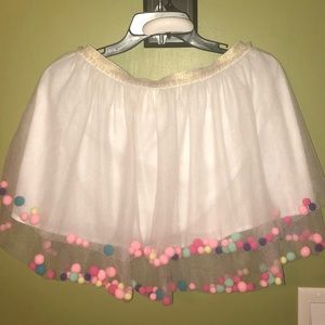 Girls size 18 Glitter and tulle Pom Pom skirt
